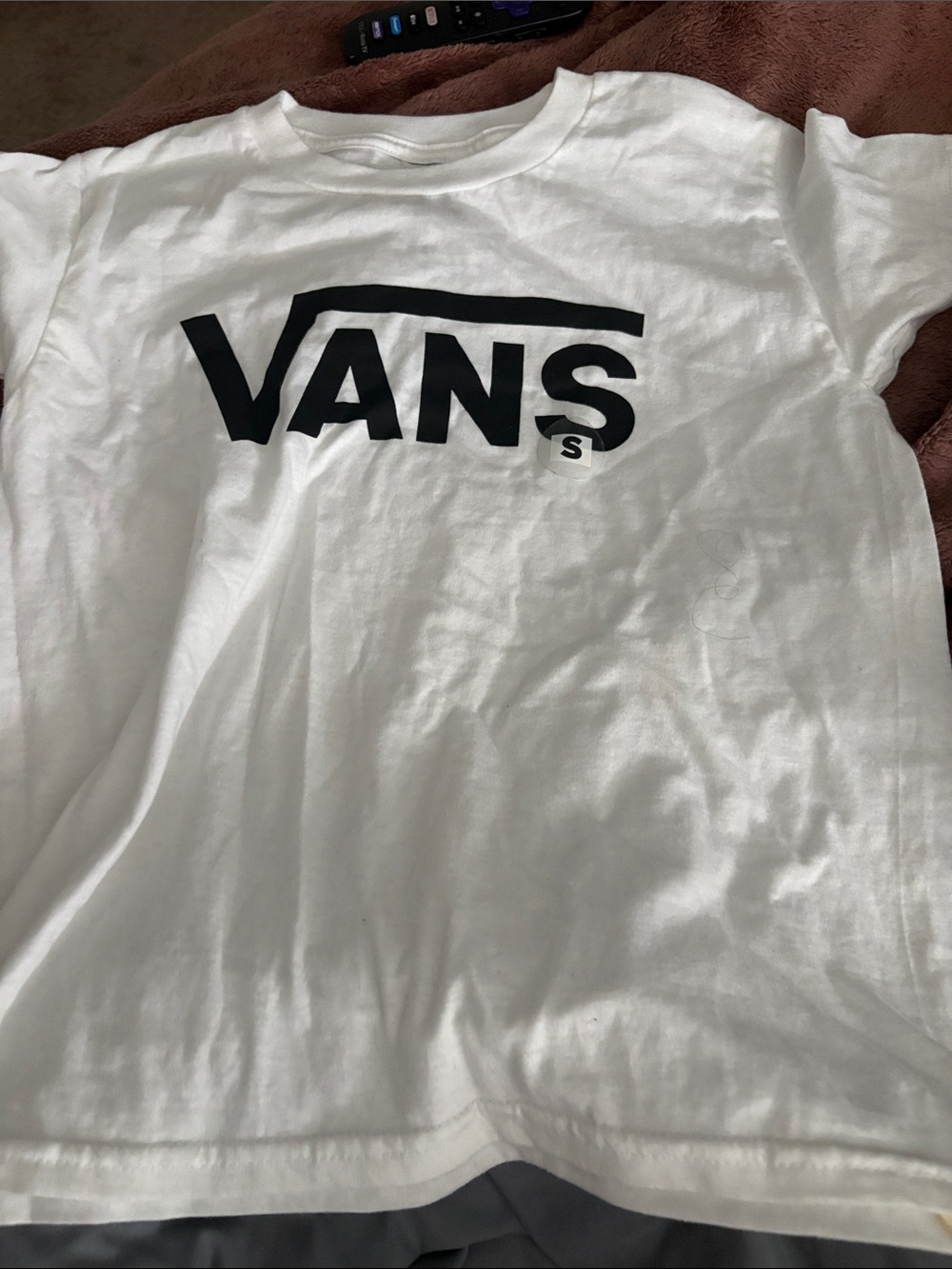 Vans White Tee with Black Logo